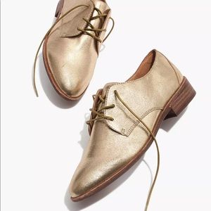 Madewell gold oxfords